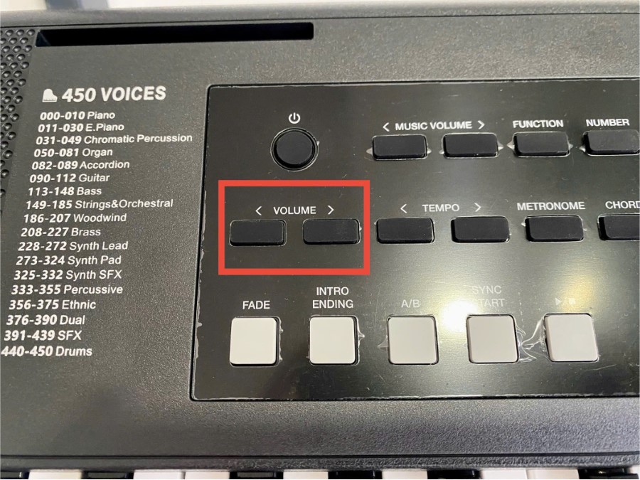 Hướng dẫn sử dụng đàn organ - nút âm lượng